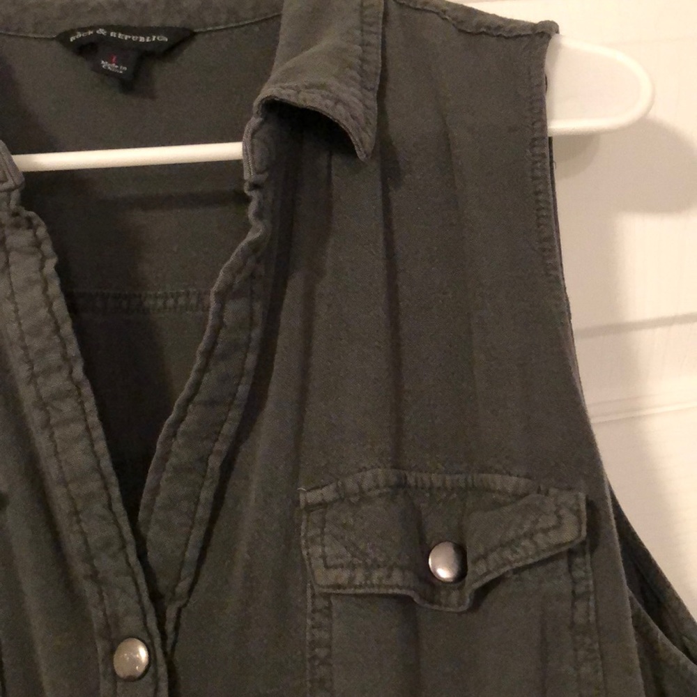 Rock and Republic sleeveless green jumpsuit